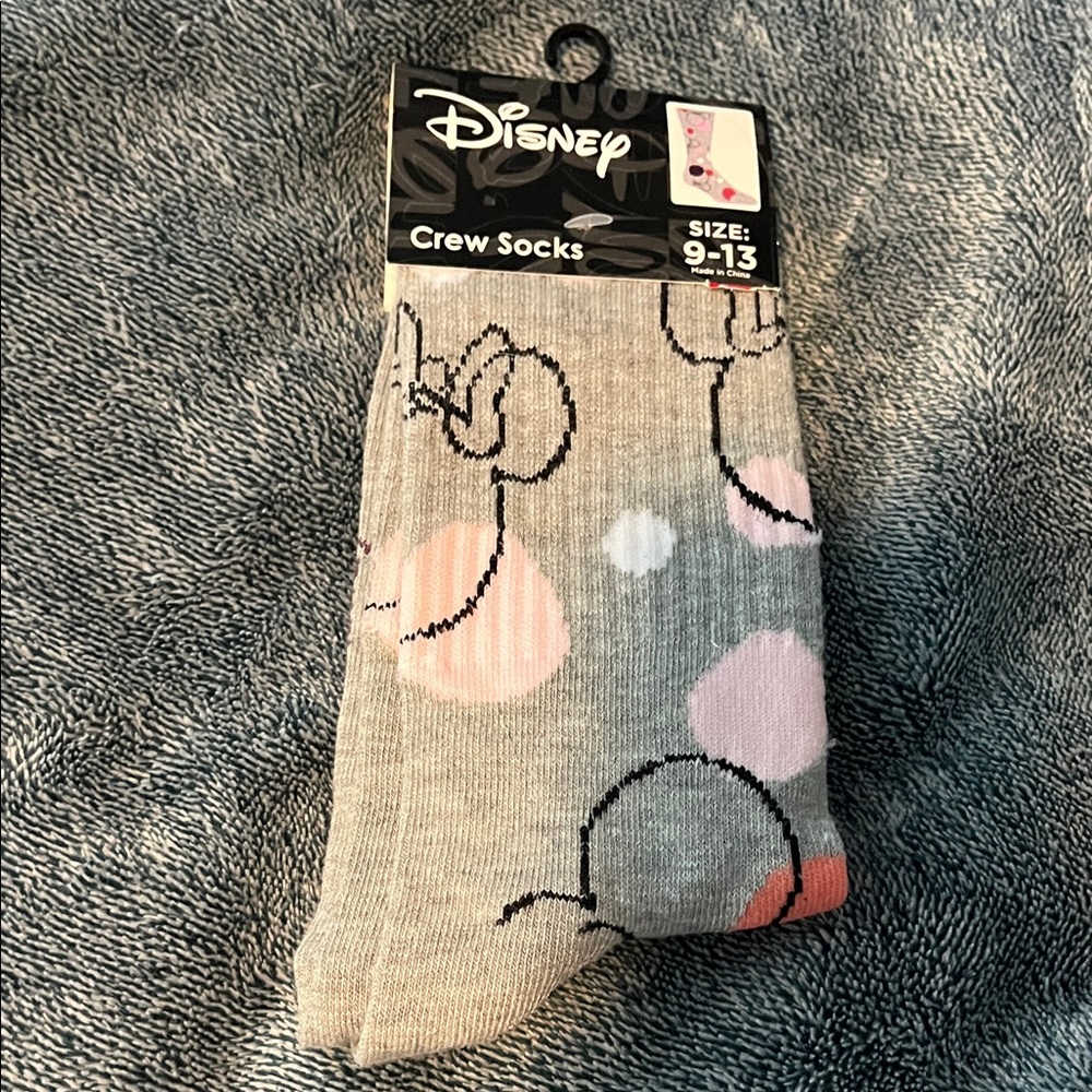 Disney Gray and Pink Crew Socks